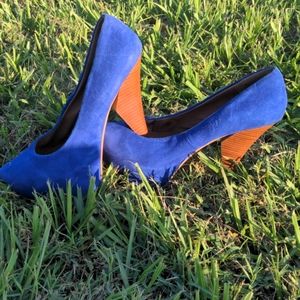 Blue Suede Pumps